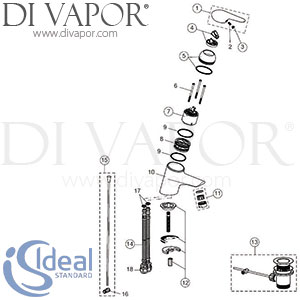 Ideal Standard Vectis Basin Mixer Tap Spare Parts - IDL DV 304